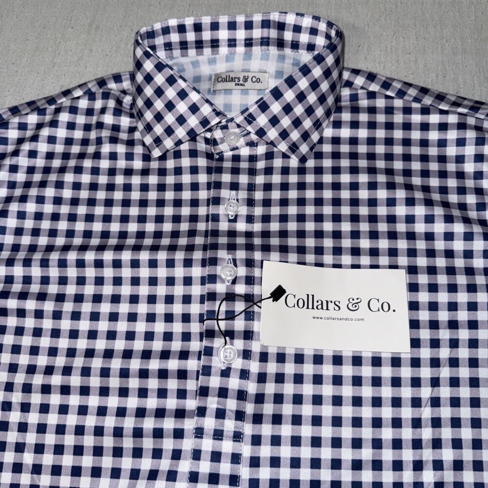 Collars and Co Golf Polo Purple Checks Size Small Preppy NWOT